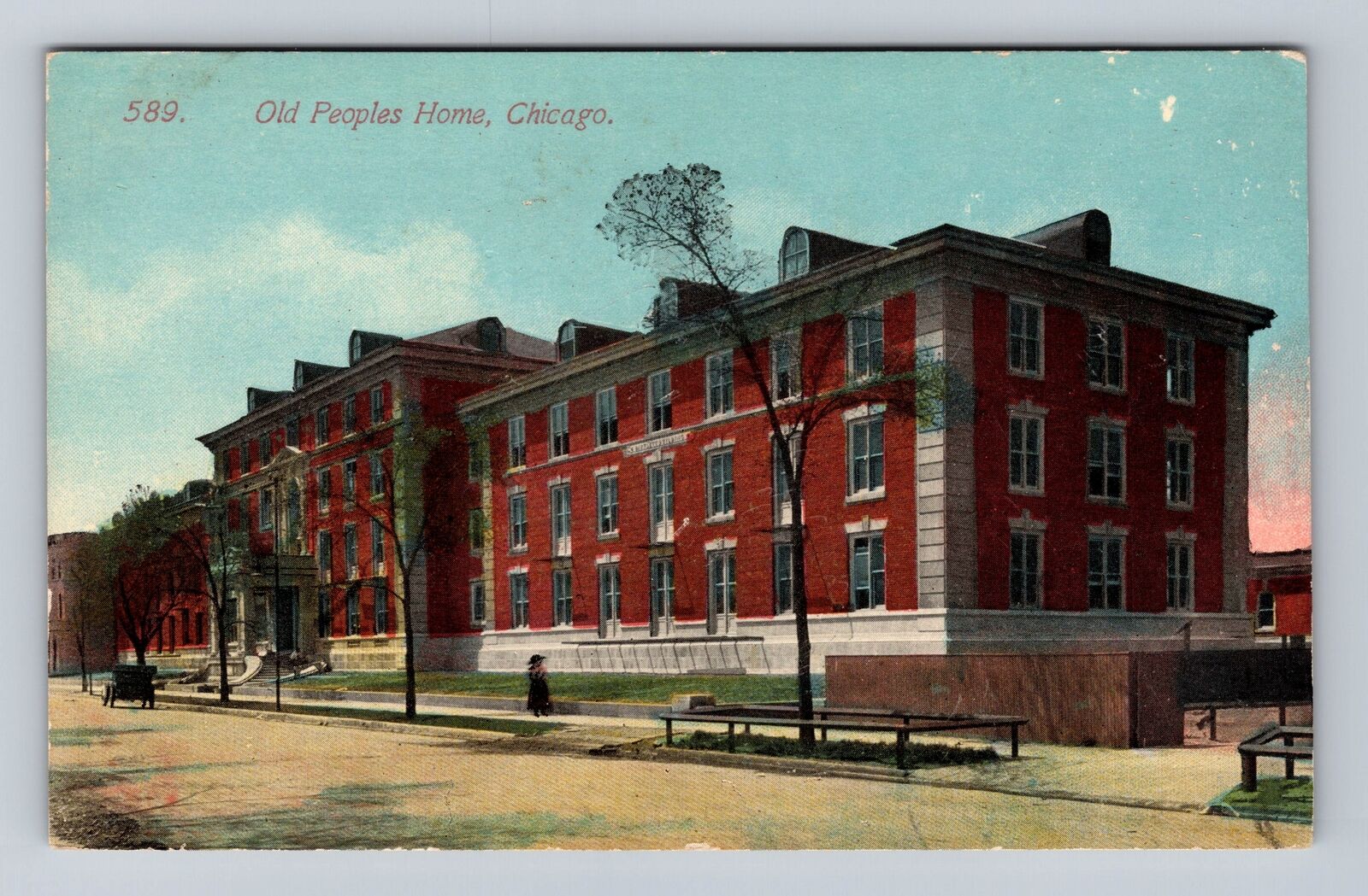 Chicago IL-Illinois, Old Peoples Home, Antique, Vintage Postcard