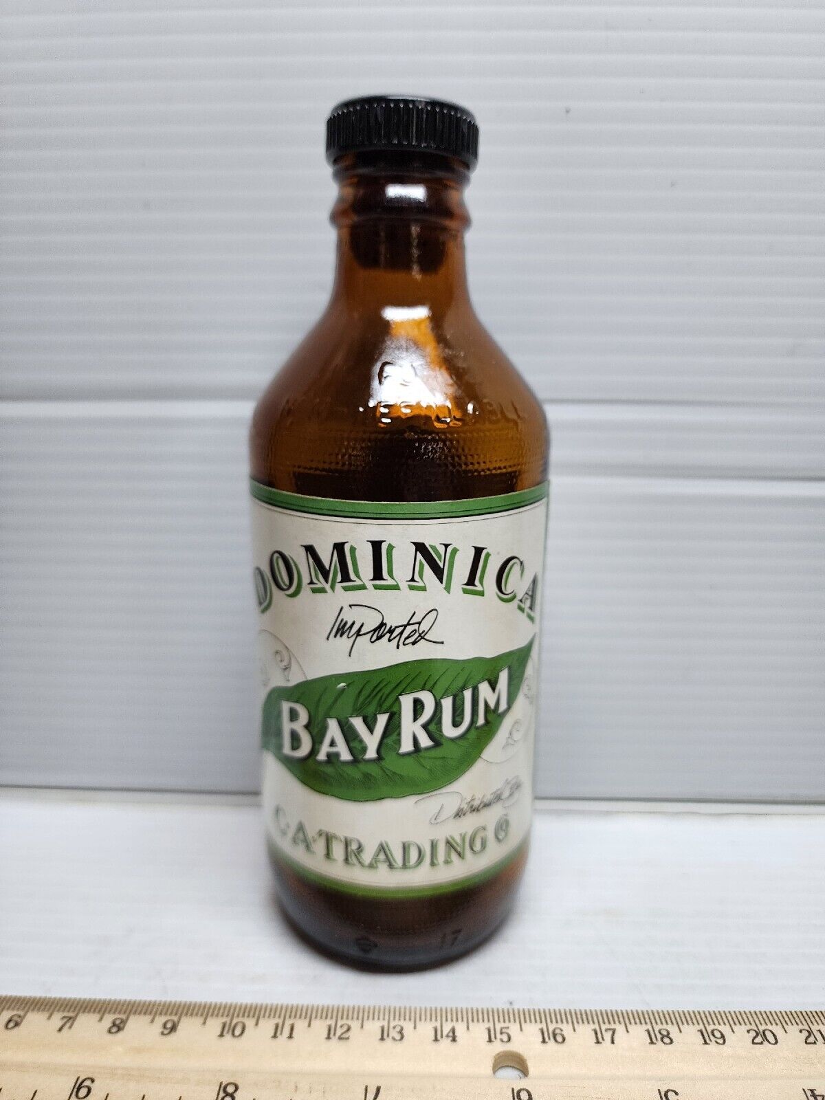 Vintage Dominica Bay Rum Aftershave Barber Bottle OG Label Empty