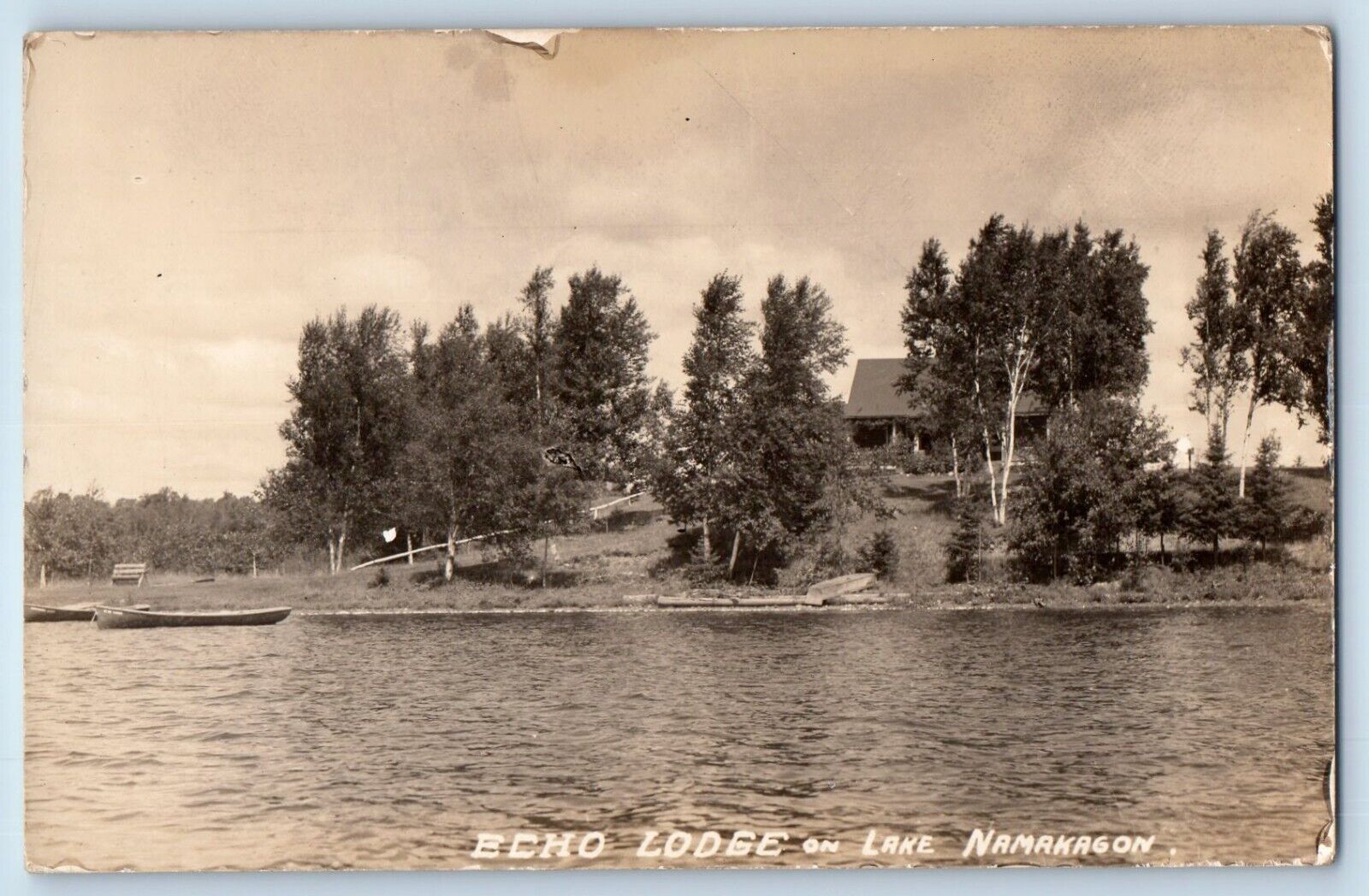 Wisconsin WI Postcard RPPC Photo Echo Lodge On Lake Namakagon c1940\'s Vintage