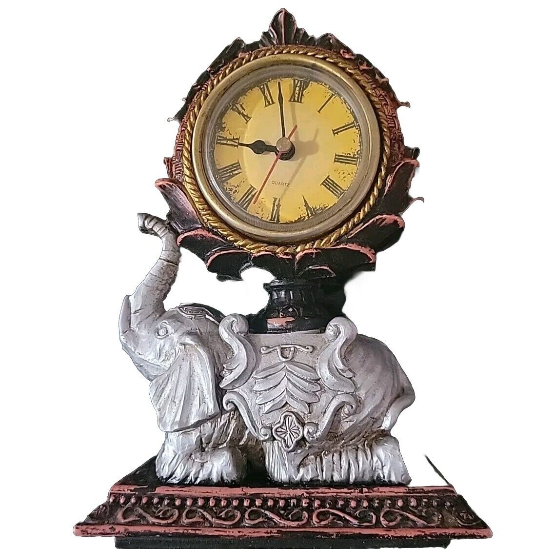 Vintage Classic Treasures Elephant Mantle Clock