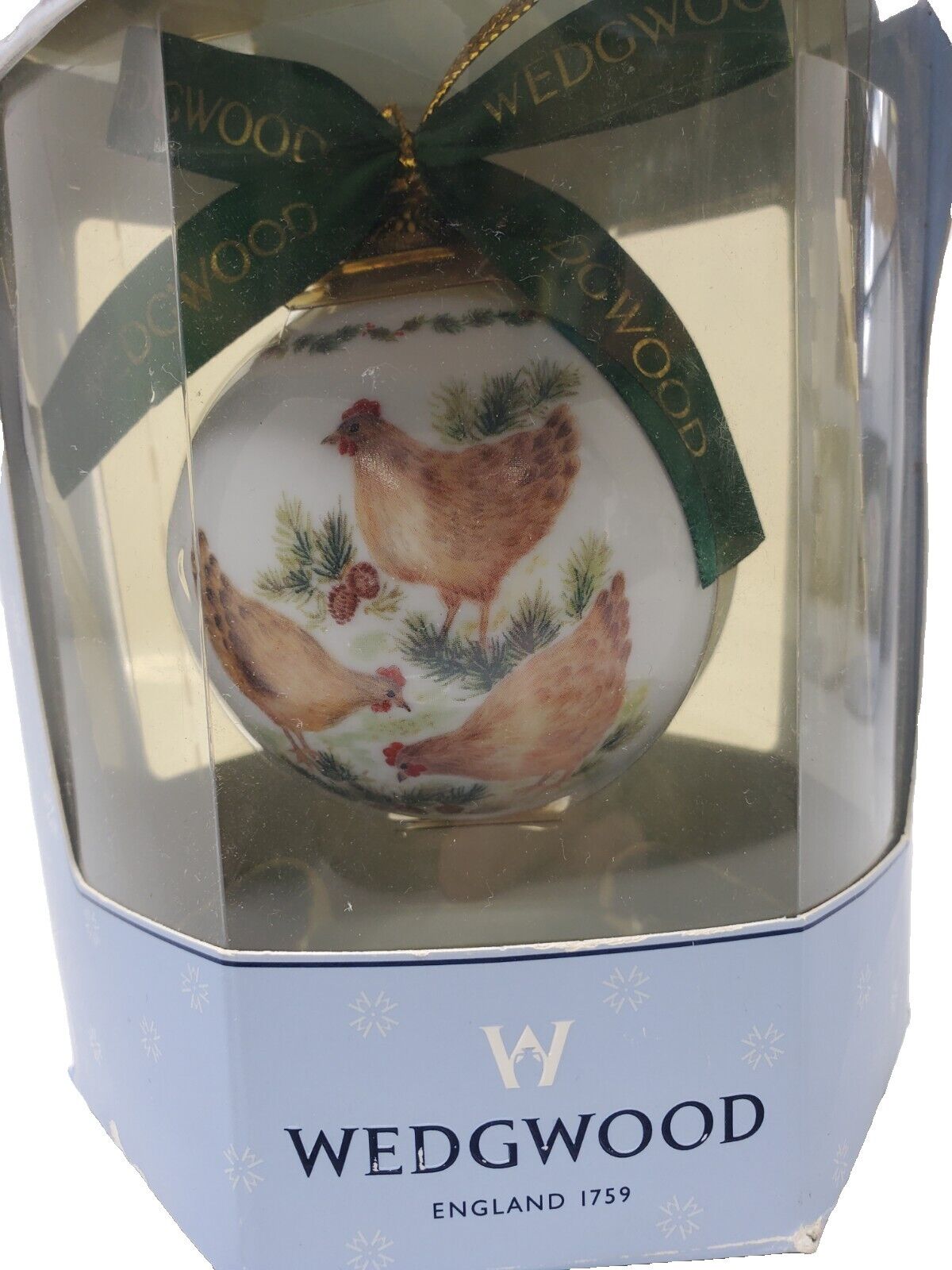 Wedgwood Christmas Ornament Three French Hens 12 Days Of Christmas