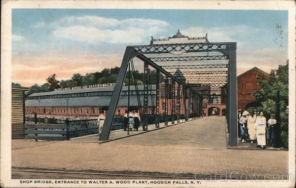 1916 Hoosick Falls,NY Shop Bridge,Entrance to Walter A. Wood Plant New York