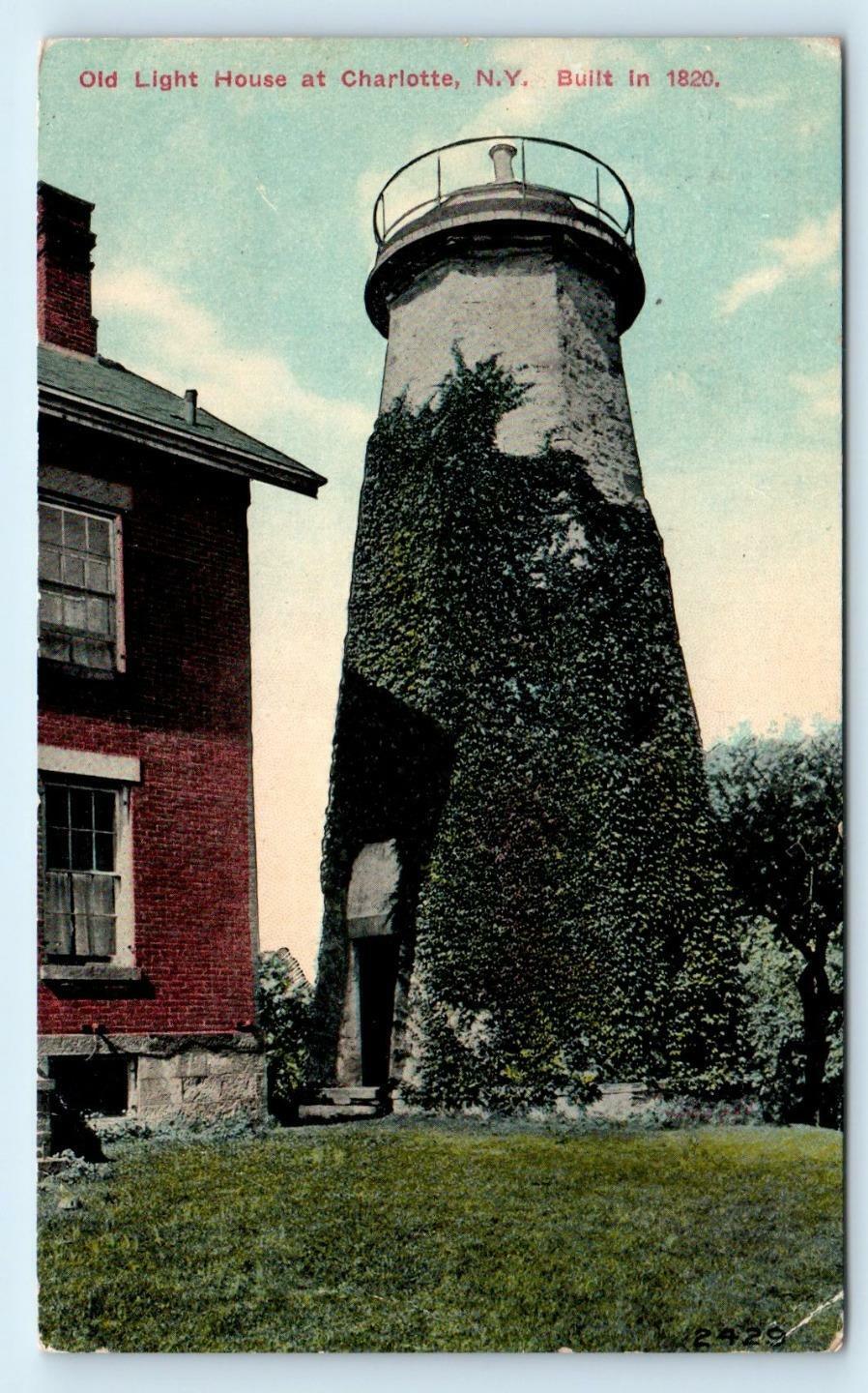CHARLOTTE, NY New York ~ OLD (1822) LIGHT HOUSE  1911 Postcard