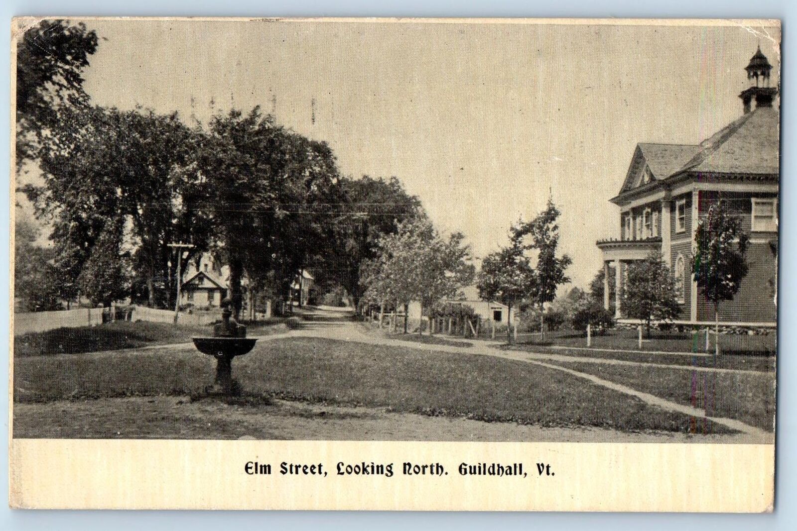 Guildhall Vermont VT Postcard Elm Street Looking North Residence Section 1910