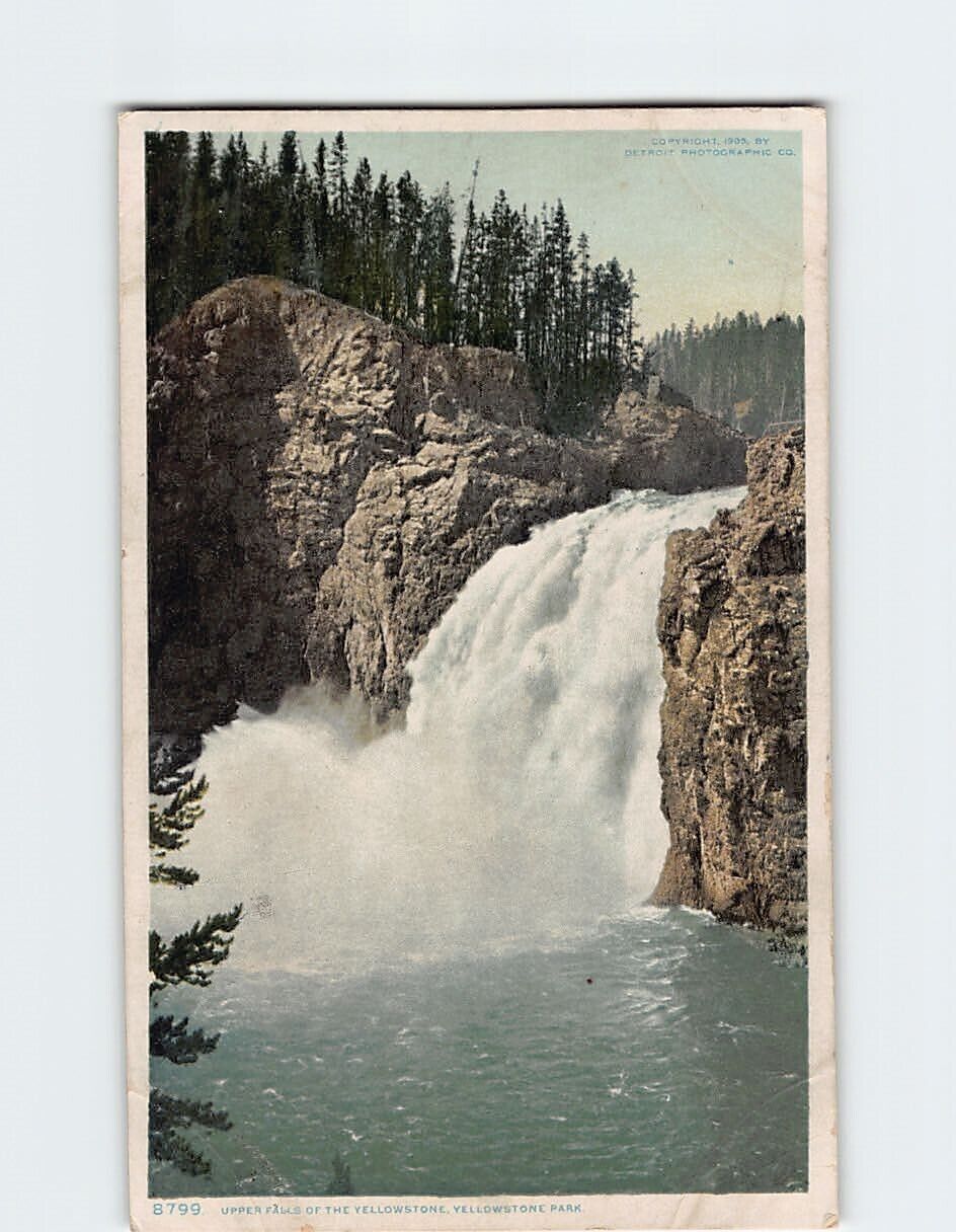 Postcard Upper Falls Of The Yellowstone, Yellowstone National Park, Wyoming