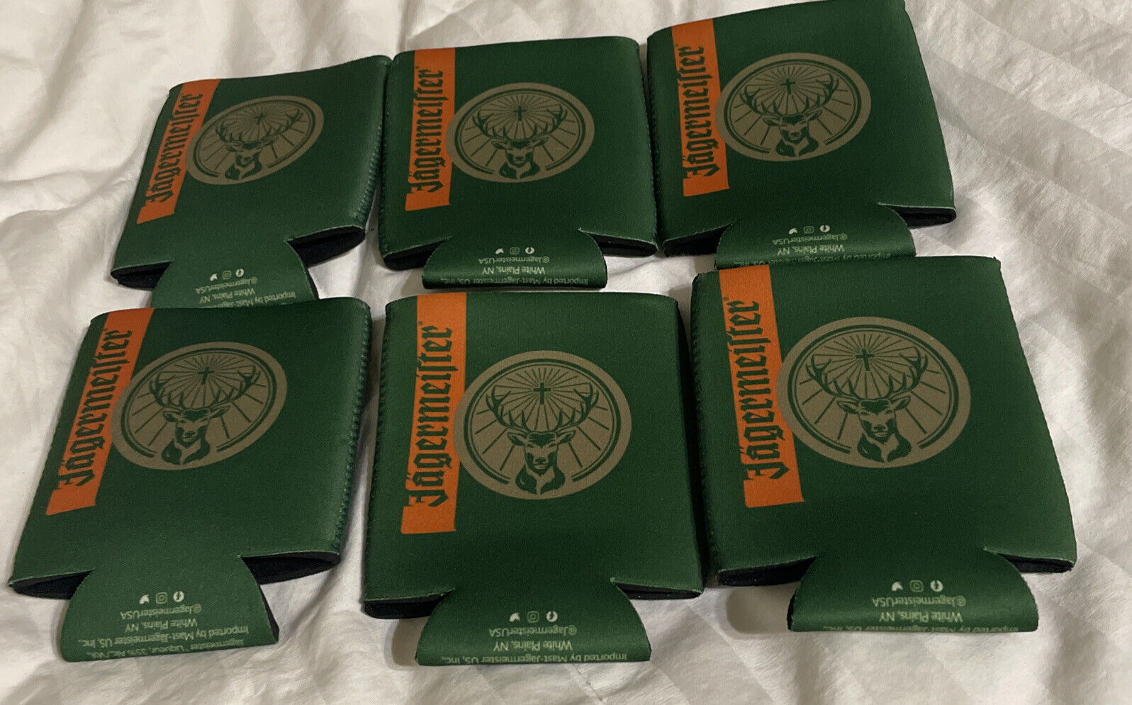Brand New Jagermeister Can / Bottle Coozy Koozy Mini Side Slot Set Of 8 NWT