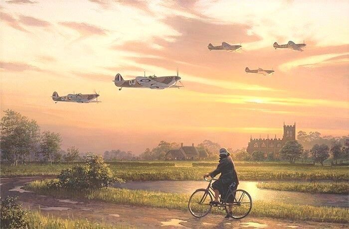 On Wings and A Prayer [Spitfire] CANVAS William S Phillips RAF No. 92 Squadron