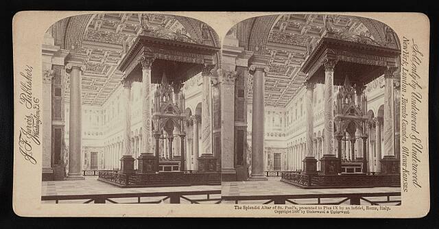 The splendid altar of St. Paul\'s,presented to Pius IX by an infidel,Rome,Italy