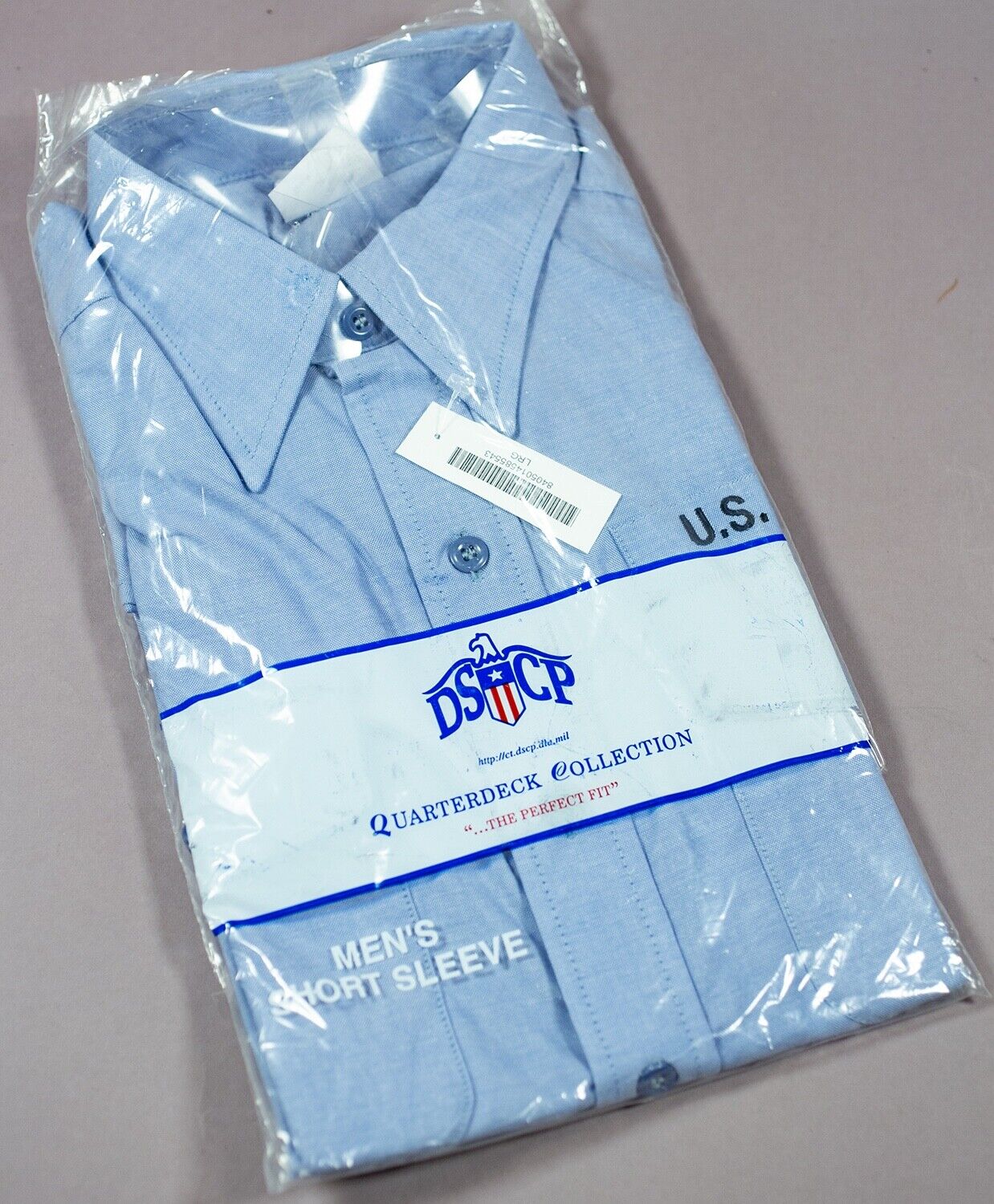 DSCP US Navy Quarterdeck Collection Men's Short Sleeve Shirt - Blue  Large - New