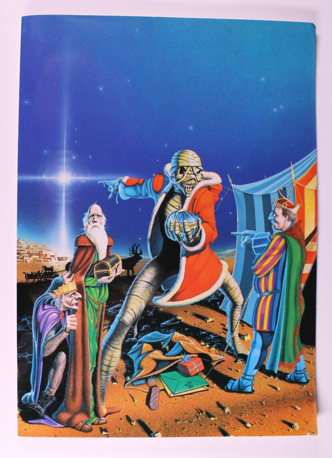 Iron Maiden Bruce Dickinson Xmas Card Official Fan Club We Three Kings 1985