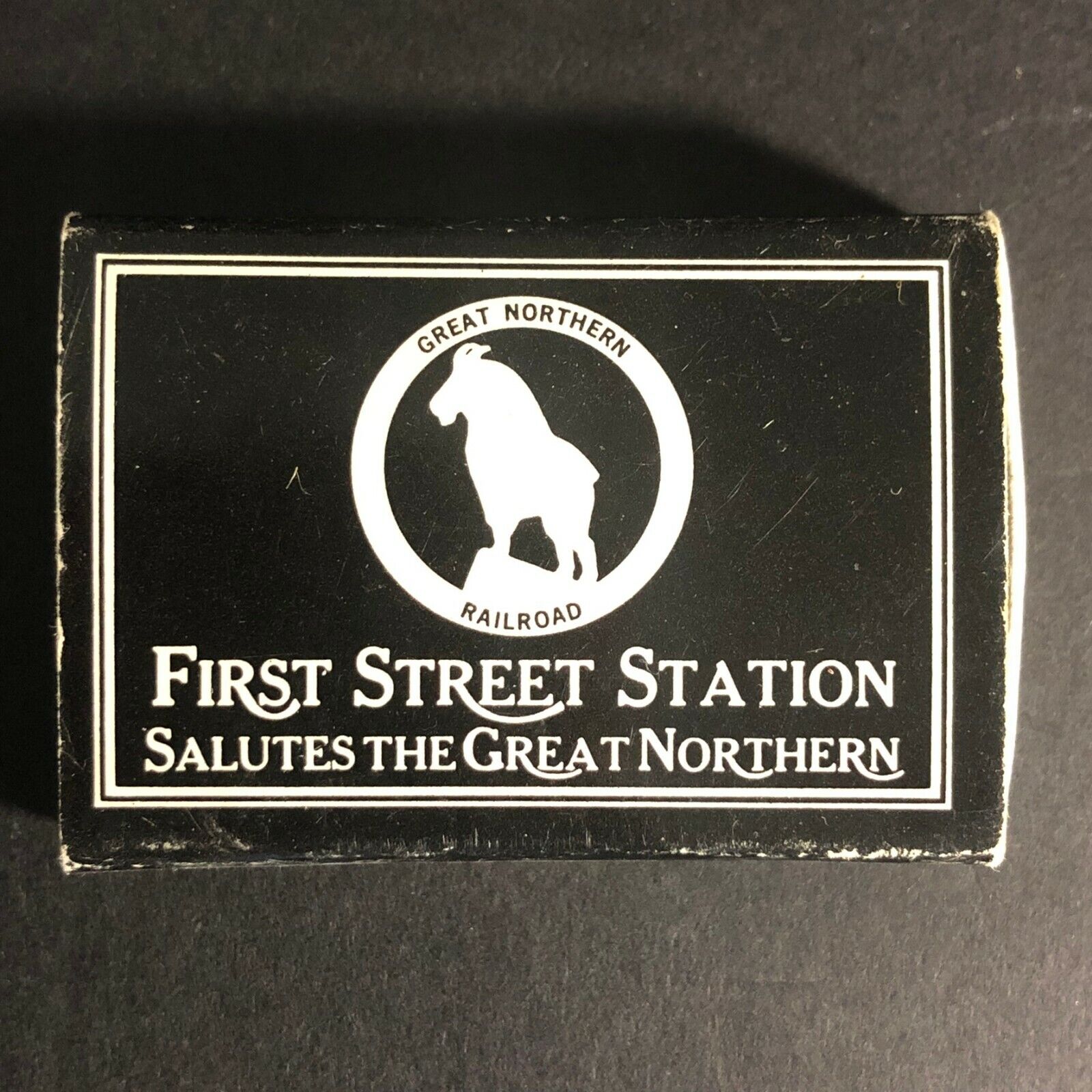Vintage First Street Station Great Northern Railroad Matchbox Matchbook c1970\'s 