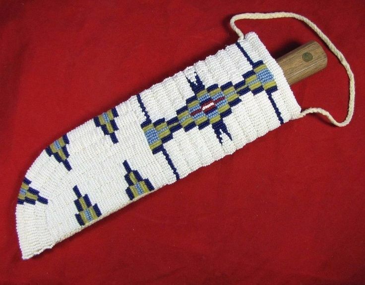 Lakota Design Handmade Beaded Knife Sheath 3 x 9 inches PKN10