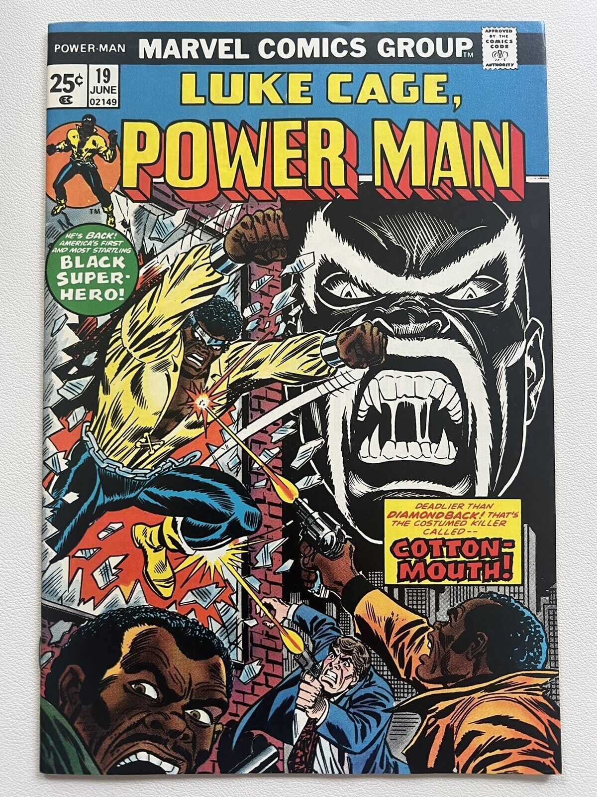 Marvel Comics 1974 Luke Cage Power Man #19 1st Cotton Mouth w/MVS High Grade