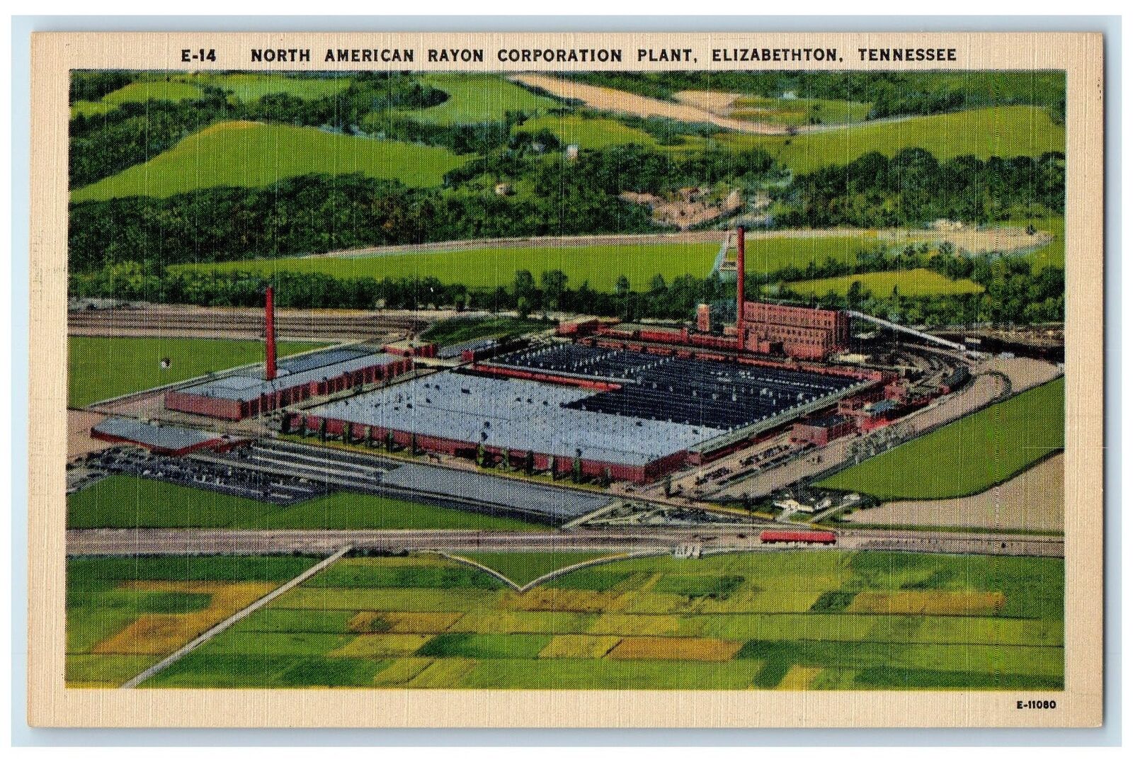 c1940 North American Rayon Corporation Plant Elizabethton Tennessee TN Postcard
