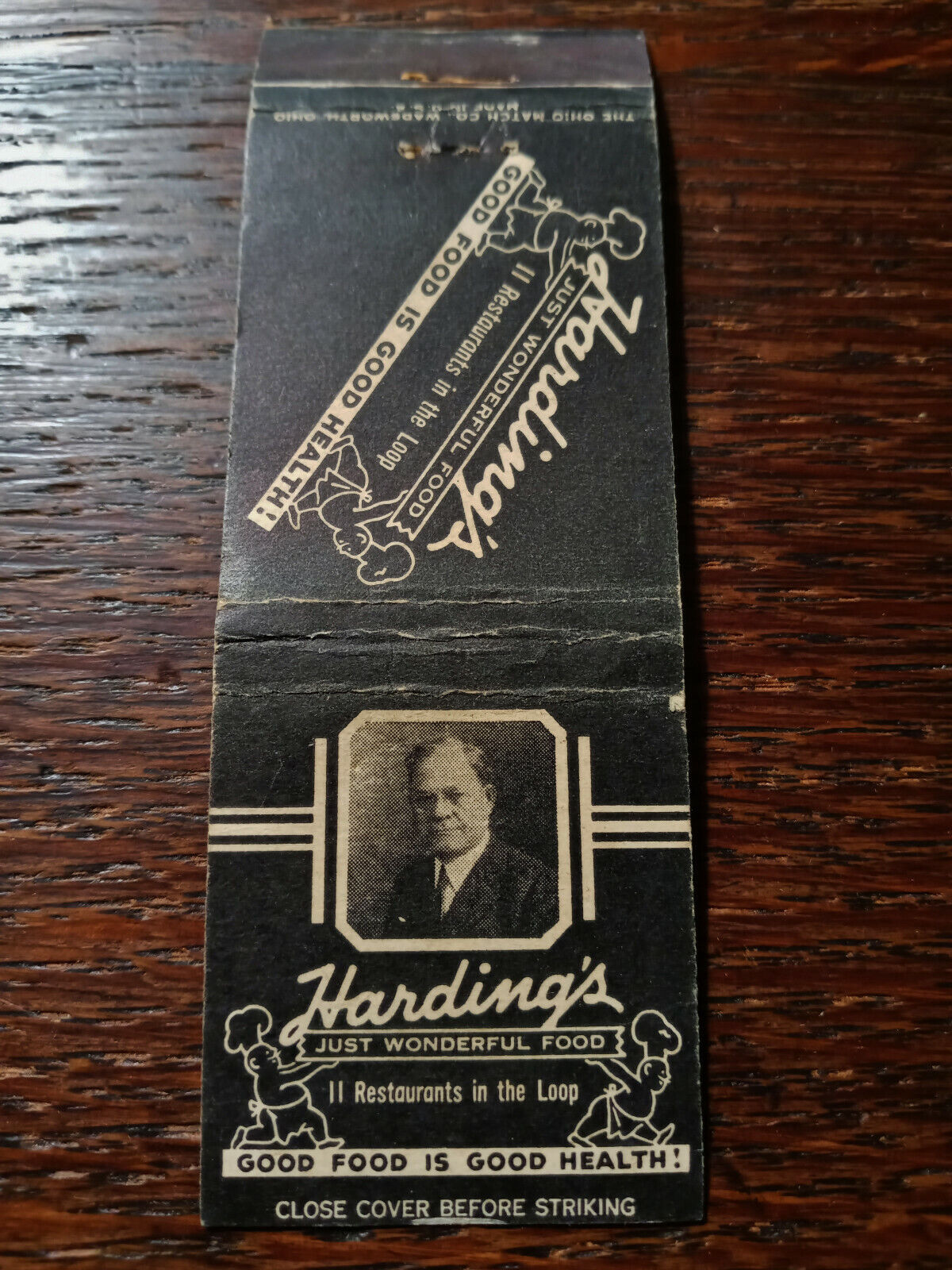 Vintage Matchcover: Harding\'s Restaurants, Chicago, IL