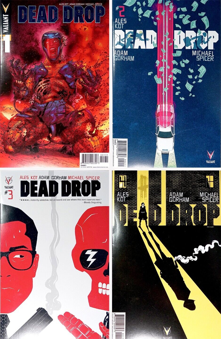 Dead Drop #1C, #2A, #3A, #4 (2016) Valiant Comics (Set of 4)