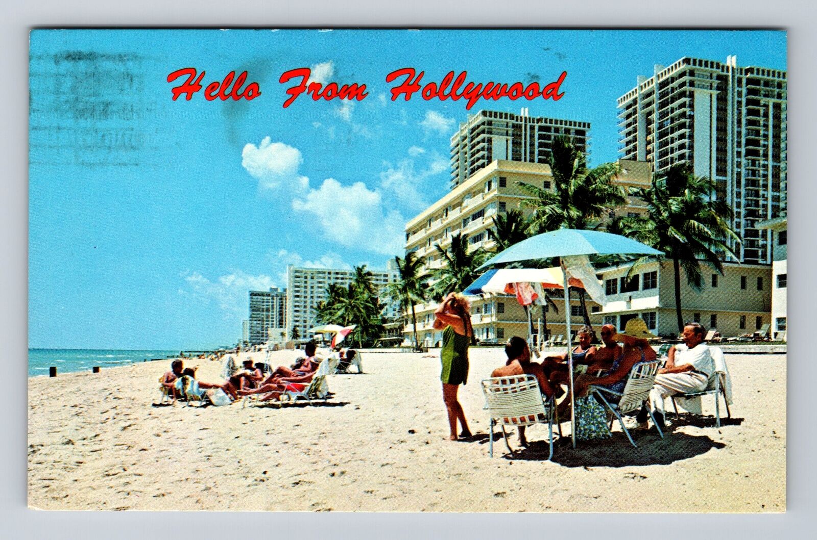 Hollywood By The Sea FL-Florida, Scenic View Of Beach, Vintage c1975 Postcard
