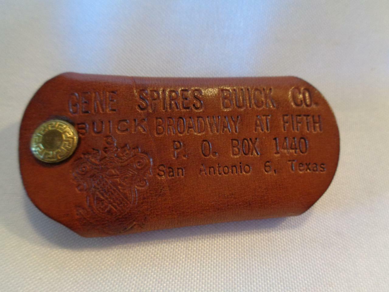 UNUSED? 1950/60s Leather Buick Dealership Advertising Keychain Ring Fob Holder