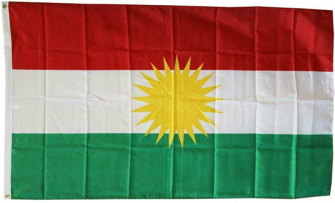 KURDISTAN FLAG 3X5 FEET KURDISH 3'X5' NEW ROUGH TEX 100D Alaya Kurdistanê Kurd