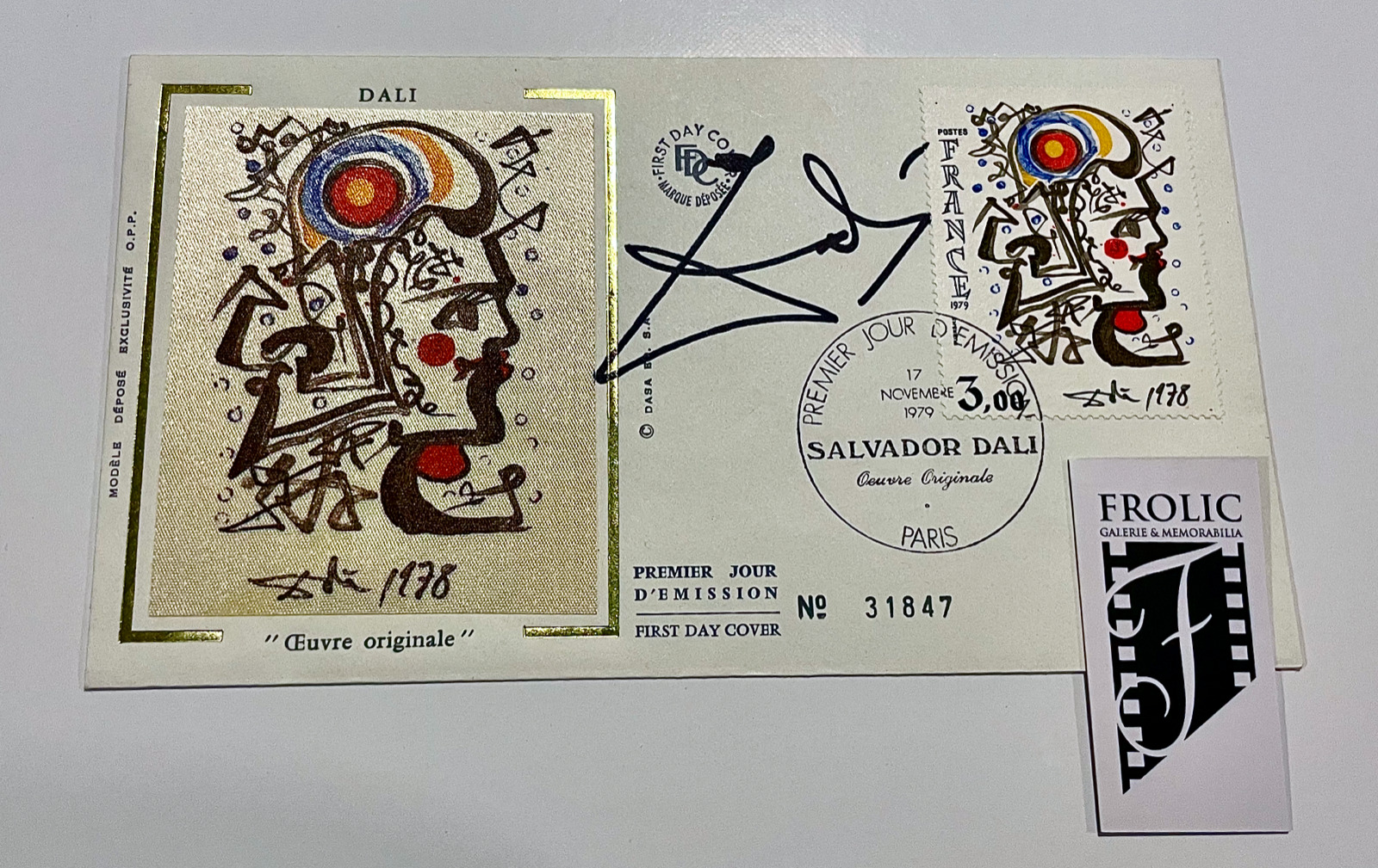 SALVADOR DALI Signed 1979 First Day Cover \