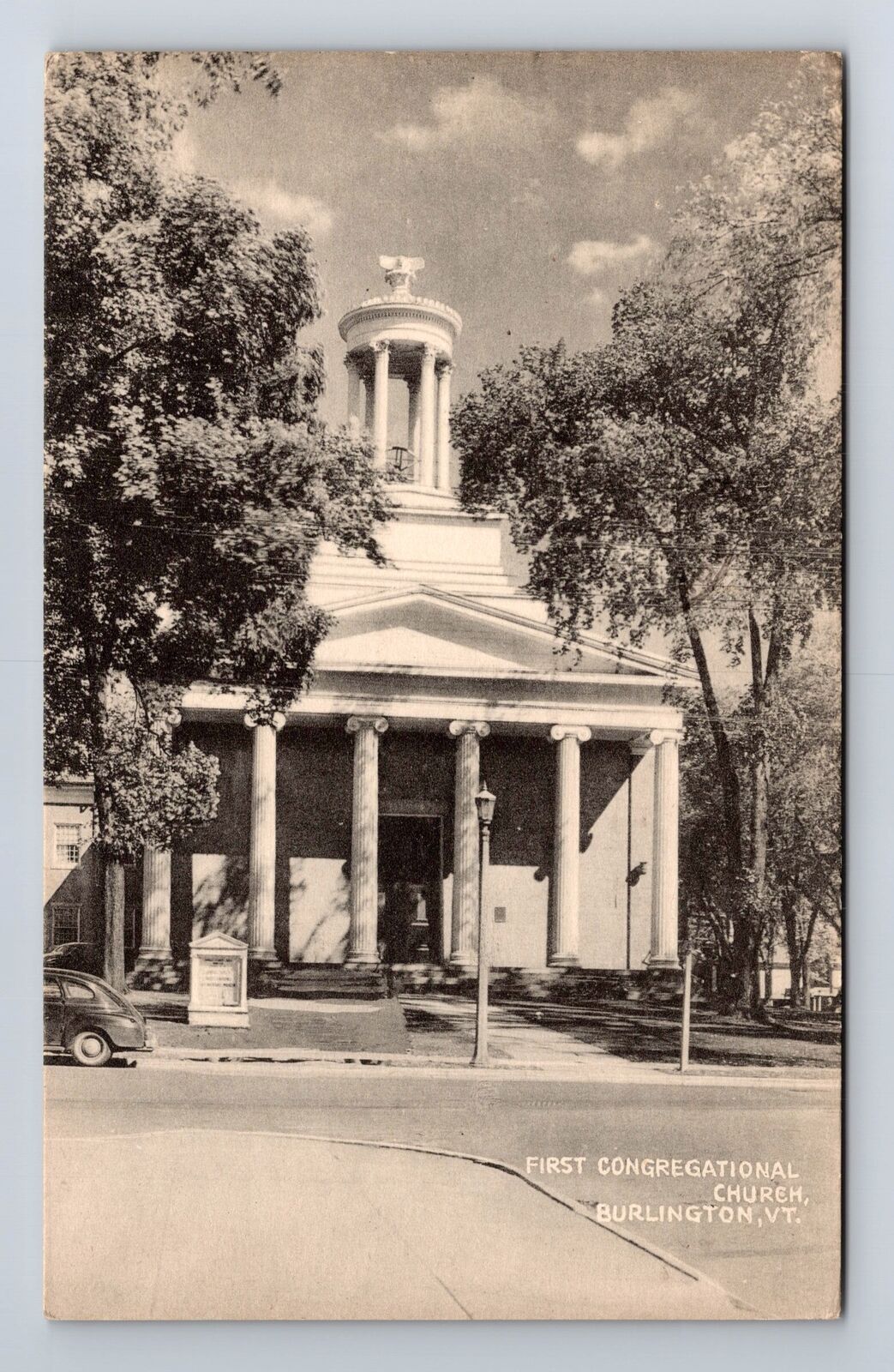 Burlington VT-Vermont, First Congregational Church Vintage Card c1951 Postcard