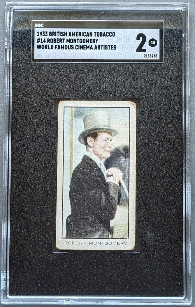 1933 BAT World Famous Cinema Artistes Tobacco card #14 Robert Montgomery SGC 2