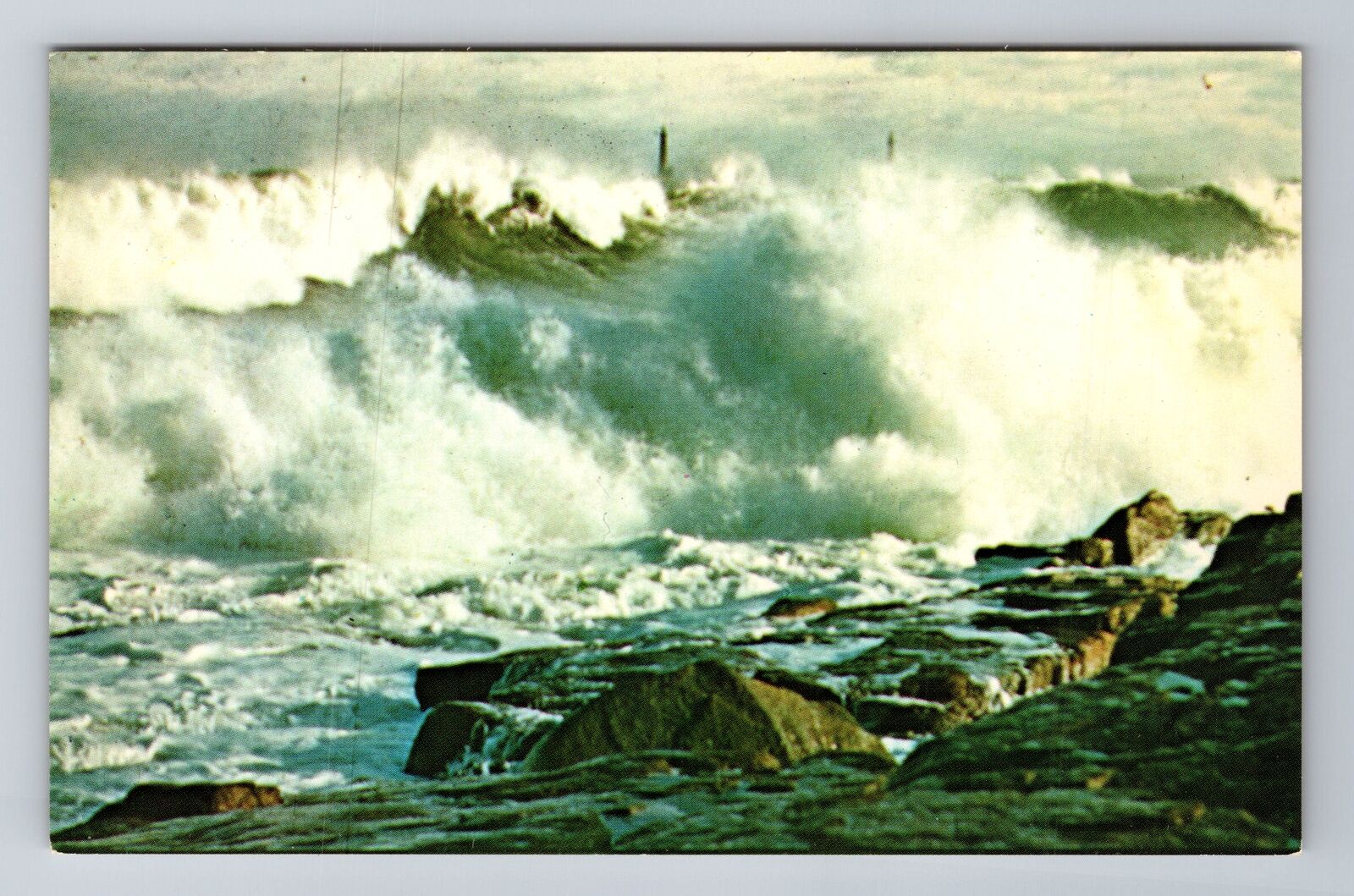 Cape Ann MA-Massachusetts, Pounding Surf, Rockport, Antique, Vintage Postcard