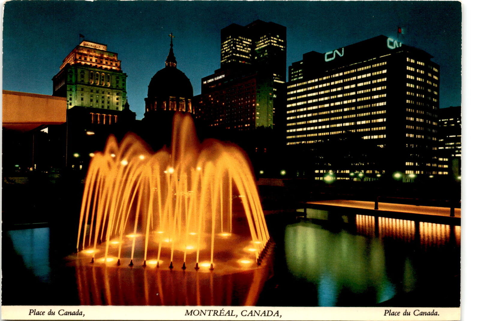 Postcard, Place du Canada, Montreal, Canada, fountains, grace, beauty, Postcard