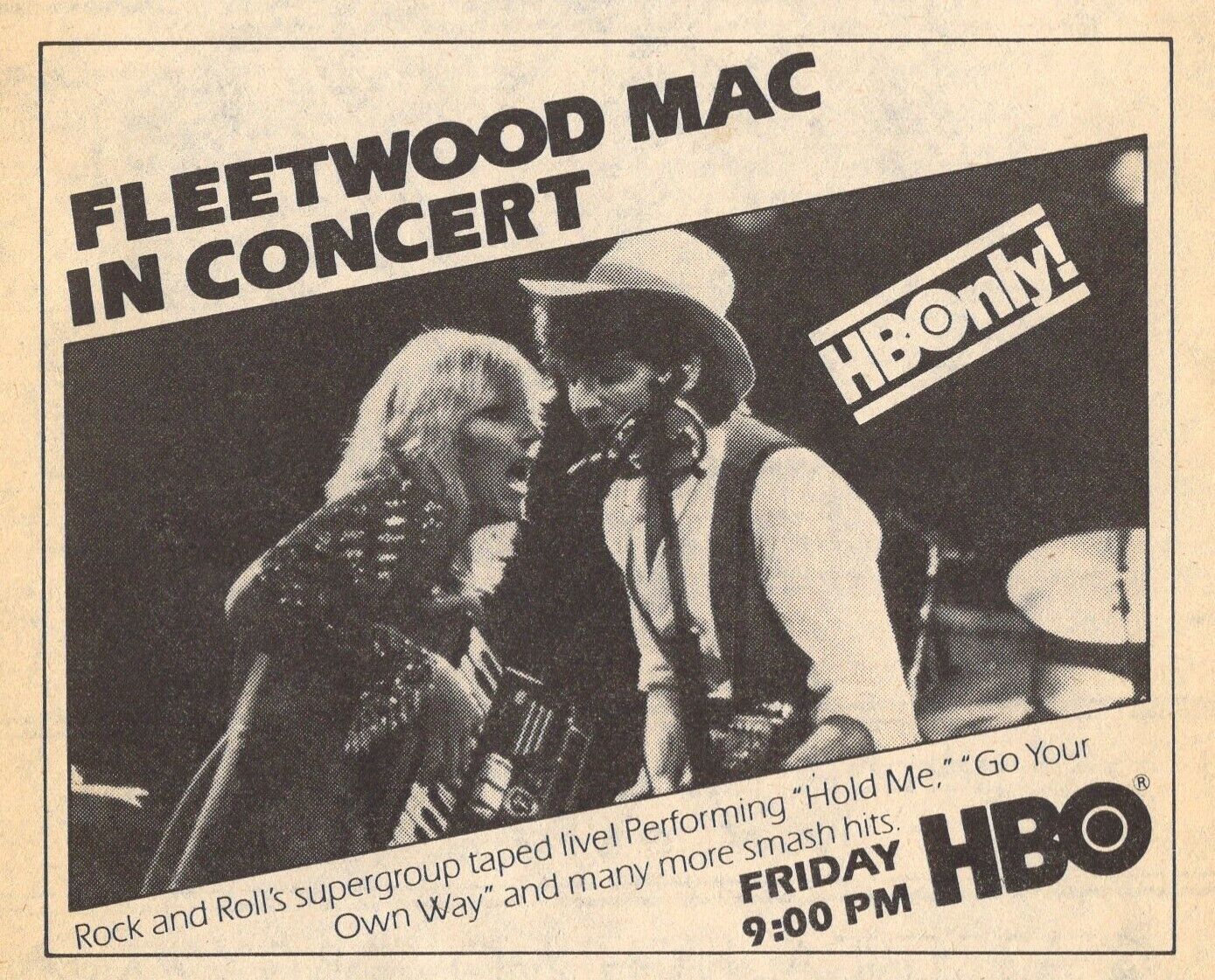 1983 TV AD ~  FLEETWOOD MAC HBO SPECIAL CHRISTINE McVIE LINDSEY BUCKINGHAM TUSK