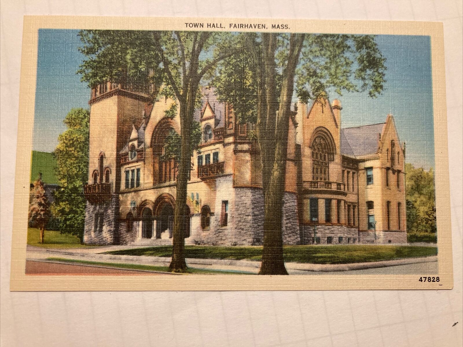 Town Hall Fairhaven Massachusetts Postcard