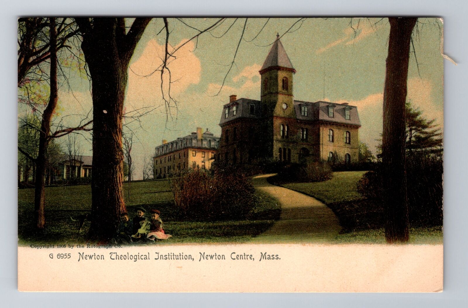 Newton Centre MA-Massachusetts, Newton Theological Institution, Vintage Postcard
