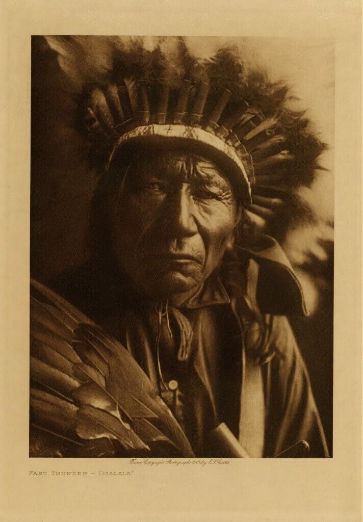 Fast Thunder Ogalala Chief Native Indian warrior  8x10 Photo Reprint