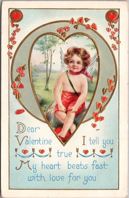 1910s VALENTINE\'S DAY Embossed Postcard \
