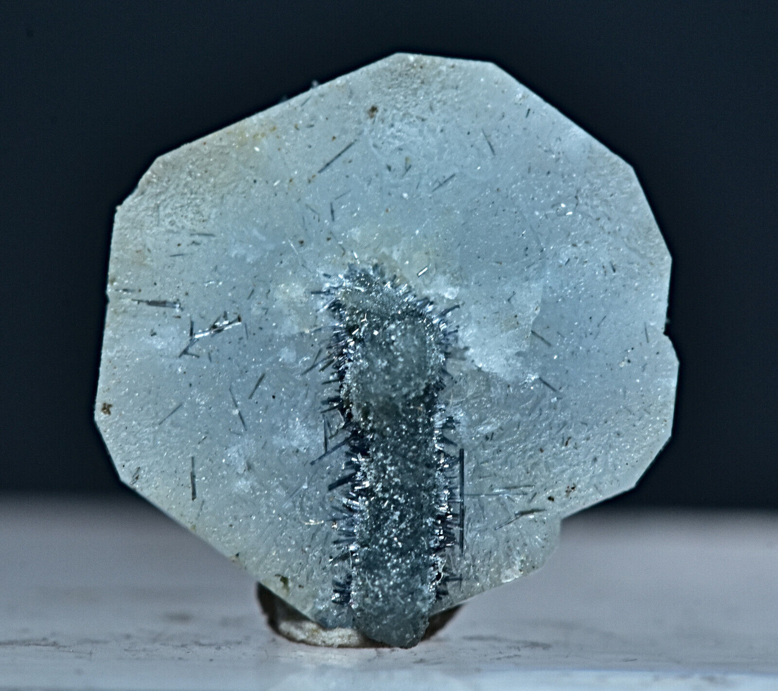 Amazing Unusual Vorobyevite Beryl Rosterite Crystal with Coated Tourmaline