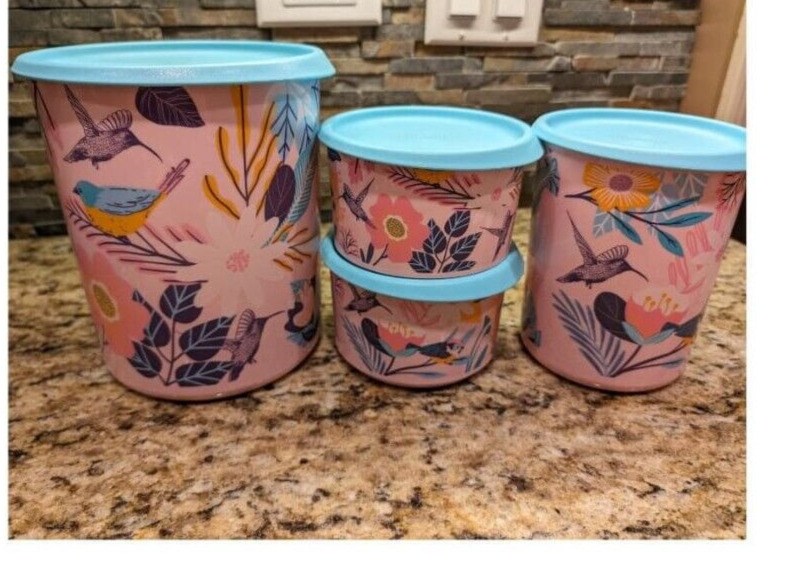 Tupperware Canister Set - Blushing Meadows One Touch Canister