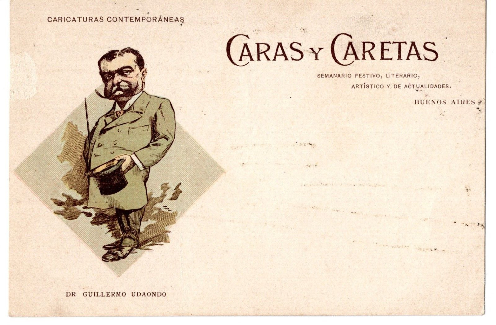 Post card Argentina, contemporary cartoons Dr. Guillermo Udaondo