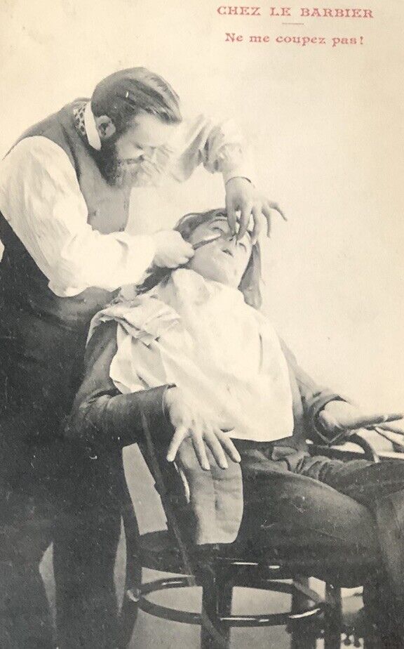RPPC 1900s Doctor Resetting a Young Boys Broken Nose