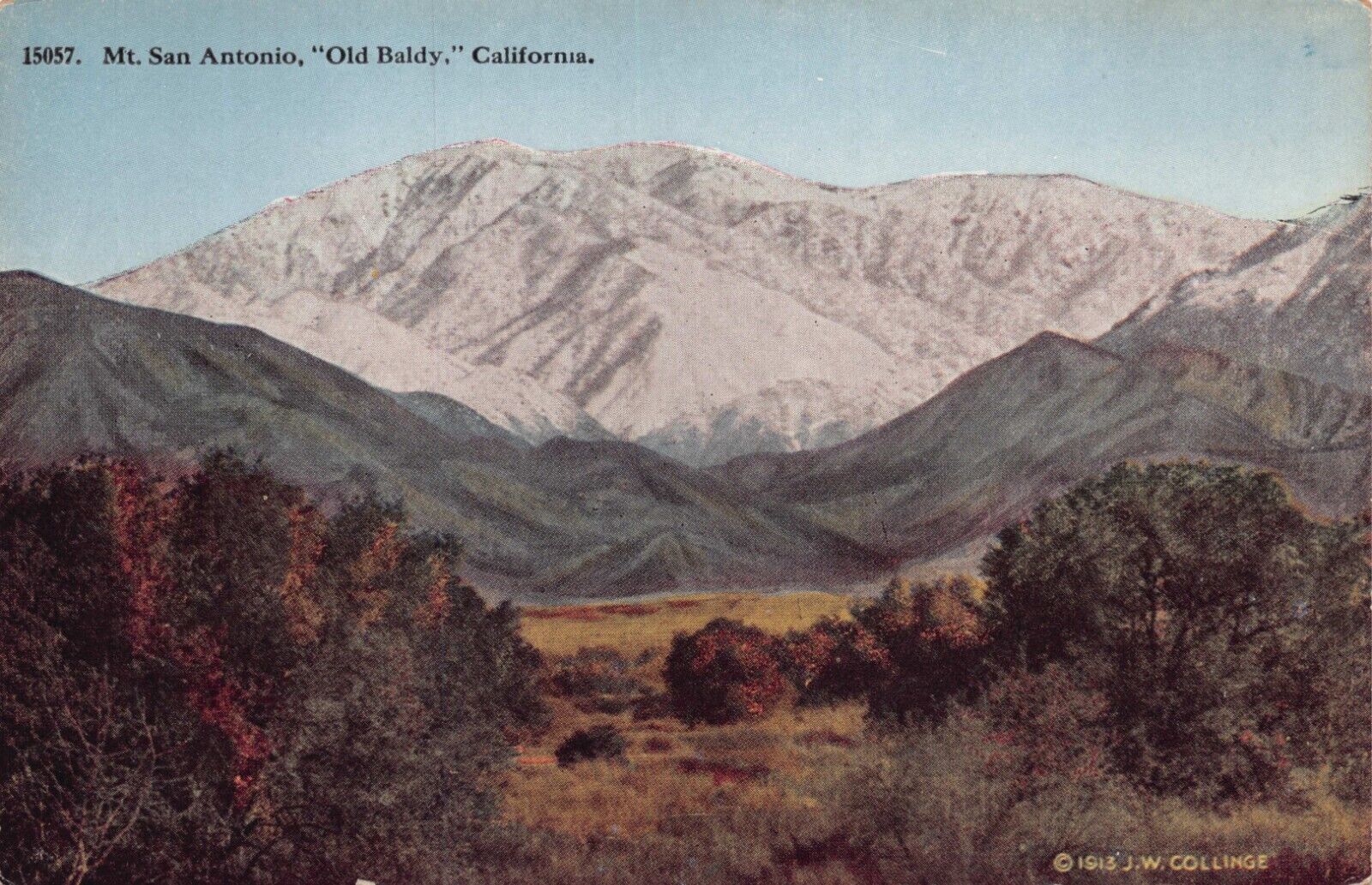 Old Baldy Mt San Antonio Near Los Angeles California Vtg Postcard CP357