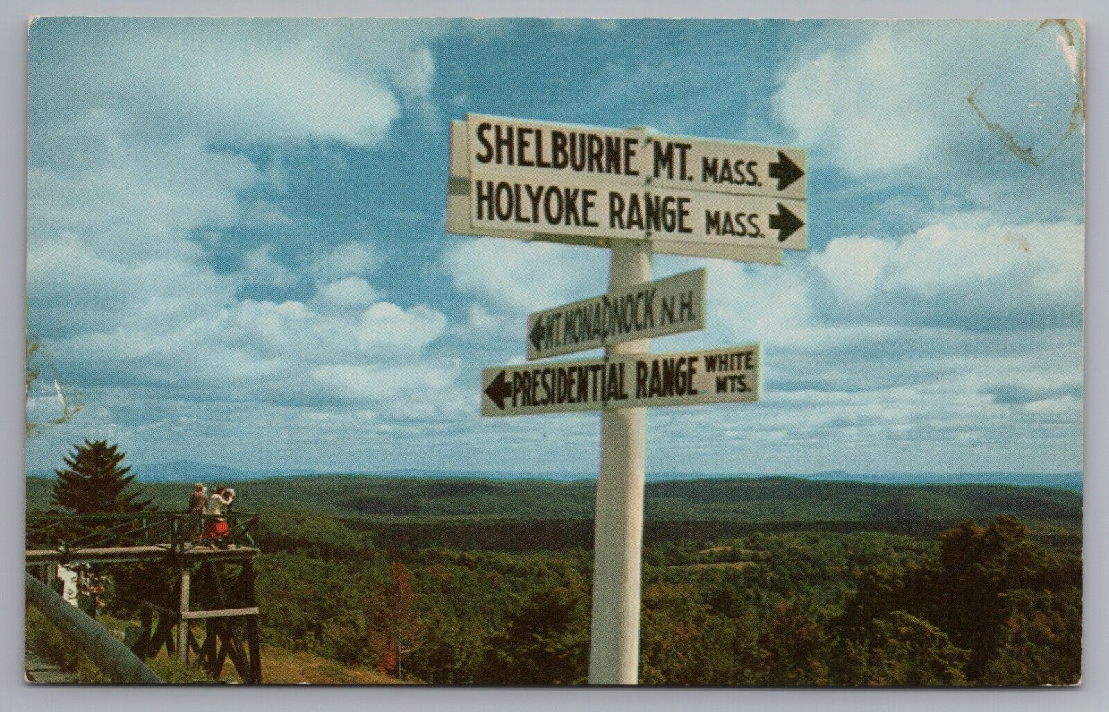 Hogback Mountain Vermont Signs Near The Summit Postcard