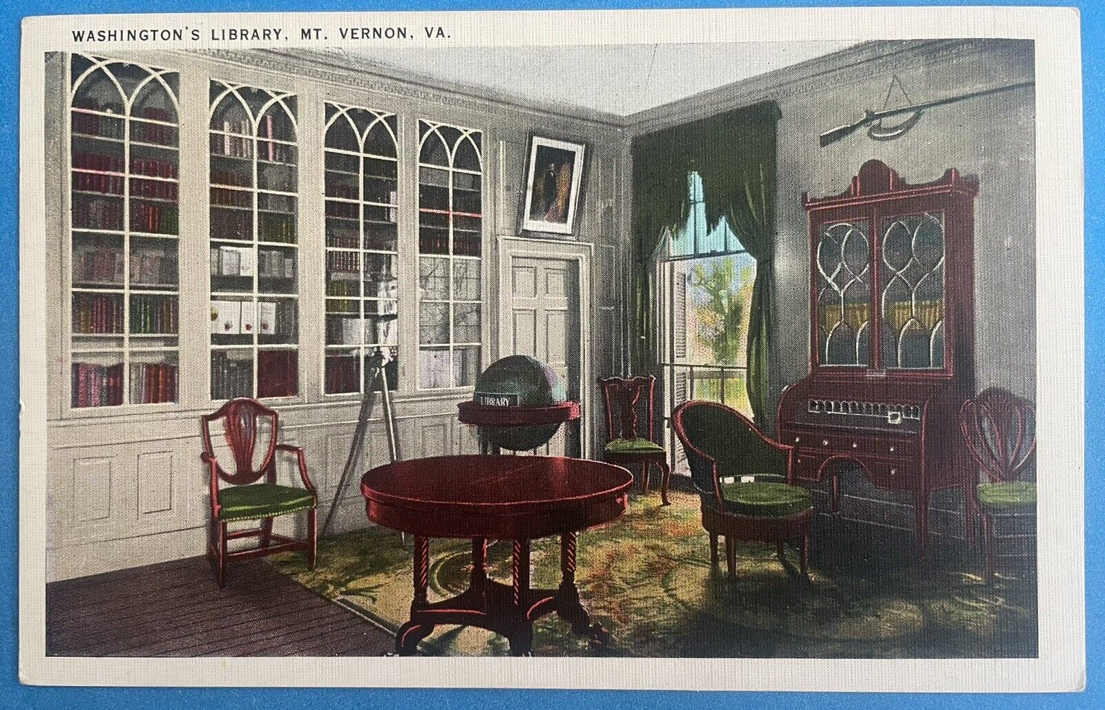 Vintage Postcard Washington’s Library Mt. Vernon VA Unposted