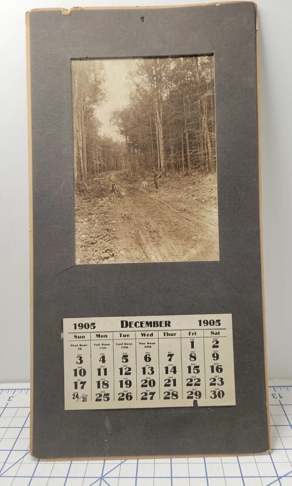 Antique 1905 calendar Hunting Photo Faded  Xc