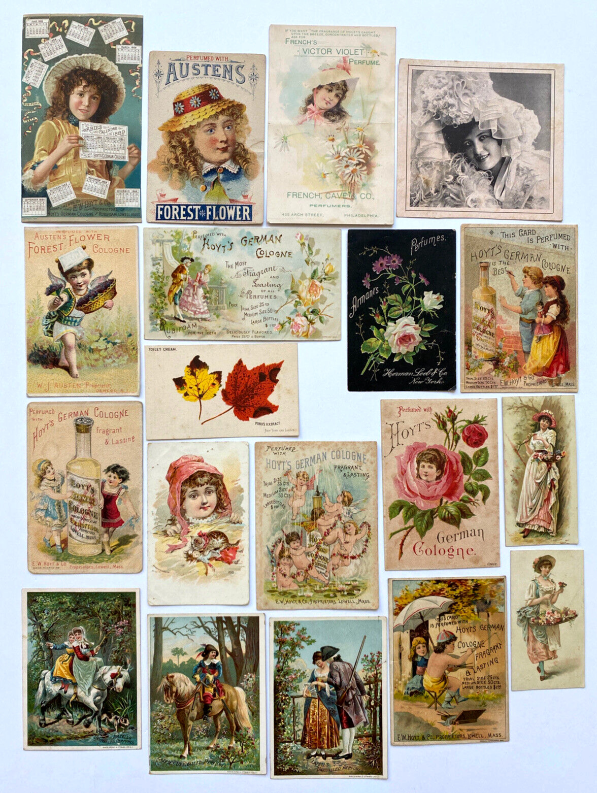 1880s Collection Lot 39 Trade Cards Perfumes Colognes Beauty Soap Hoyt\'s Ayers