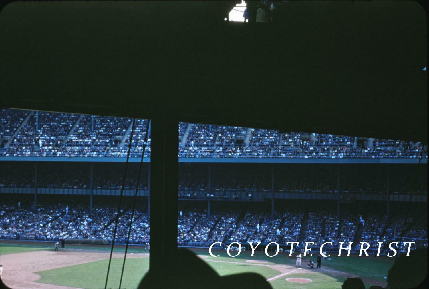 1950s Kodachrome Slide NY YANKEES Yankee Stadium ST LOUIS CARDINALS Baseball