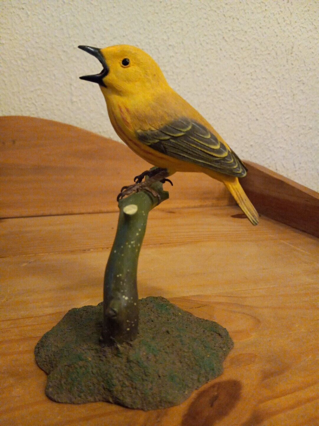 Hand Crafted Yellow Warbler Bird Figurine by Hummingbird Studios