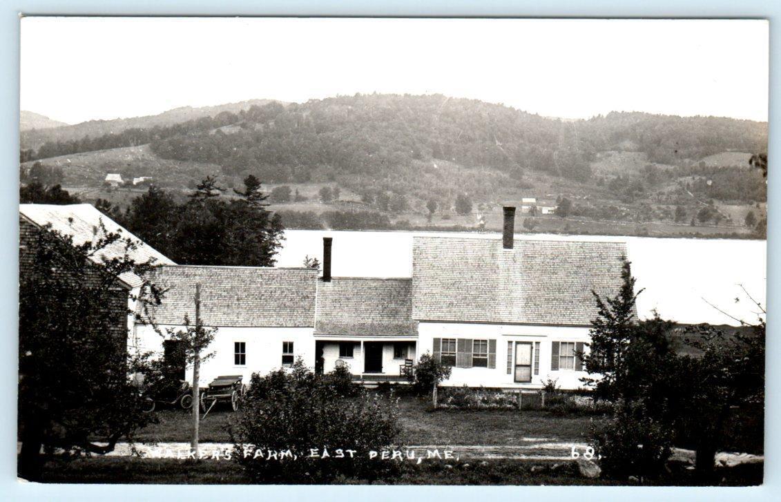 RPPC EAST PERU, Maine ME ~ WALKER\'S FARM ca 1950s Oxford County  Postcard