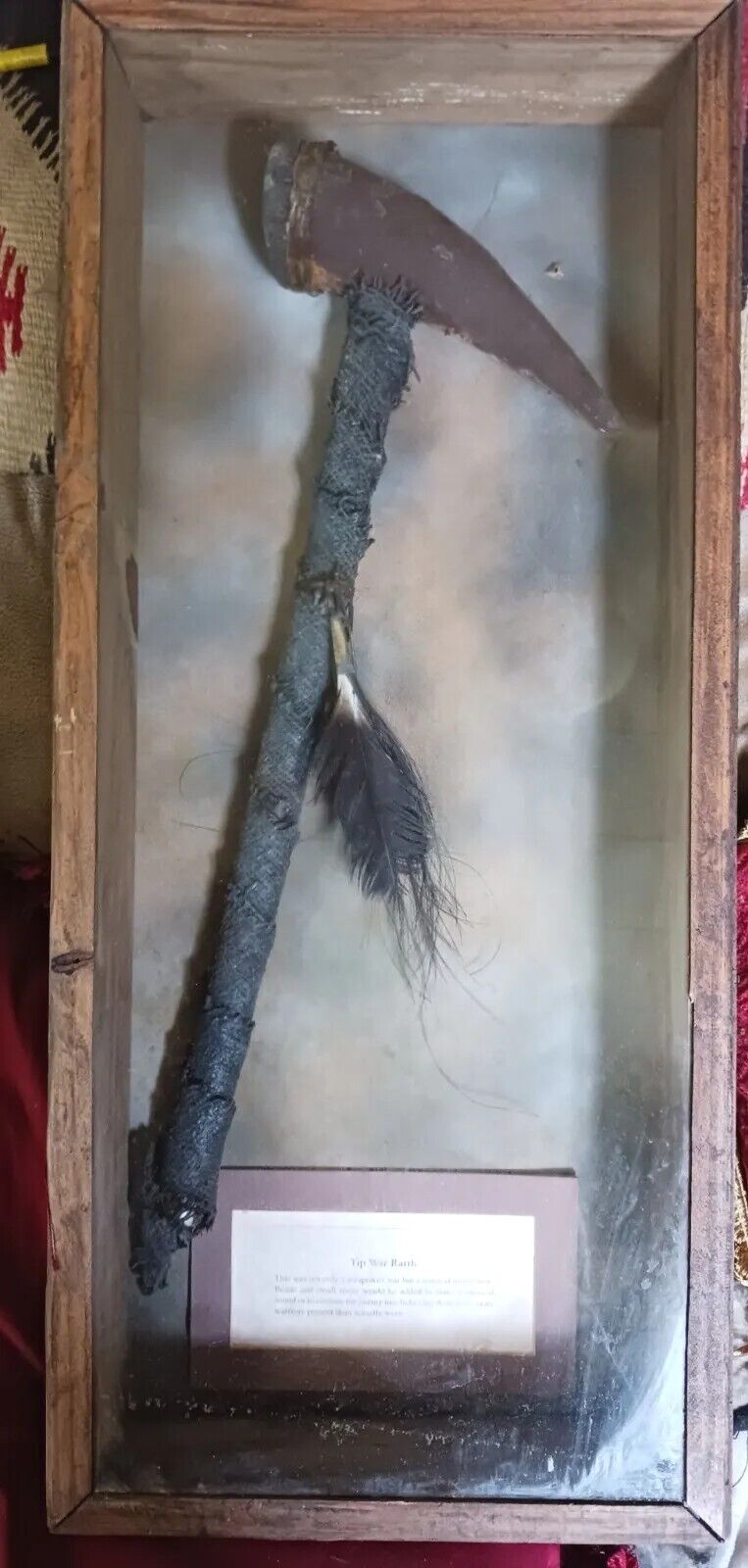 **AWESOME  OLD NATIVE AMERICAN HAND MADE  SHAMAN  RATTLE MUSEUM PIECE FRAMED**