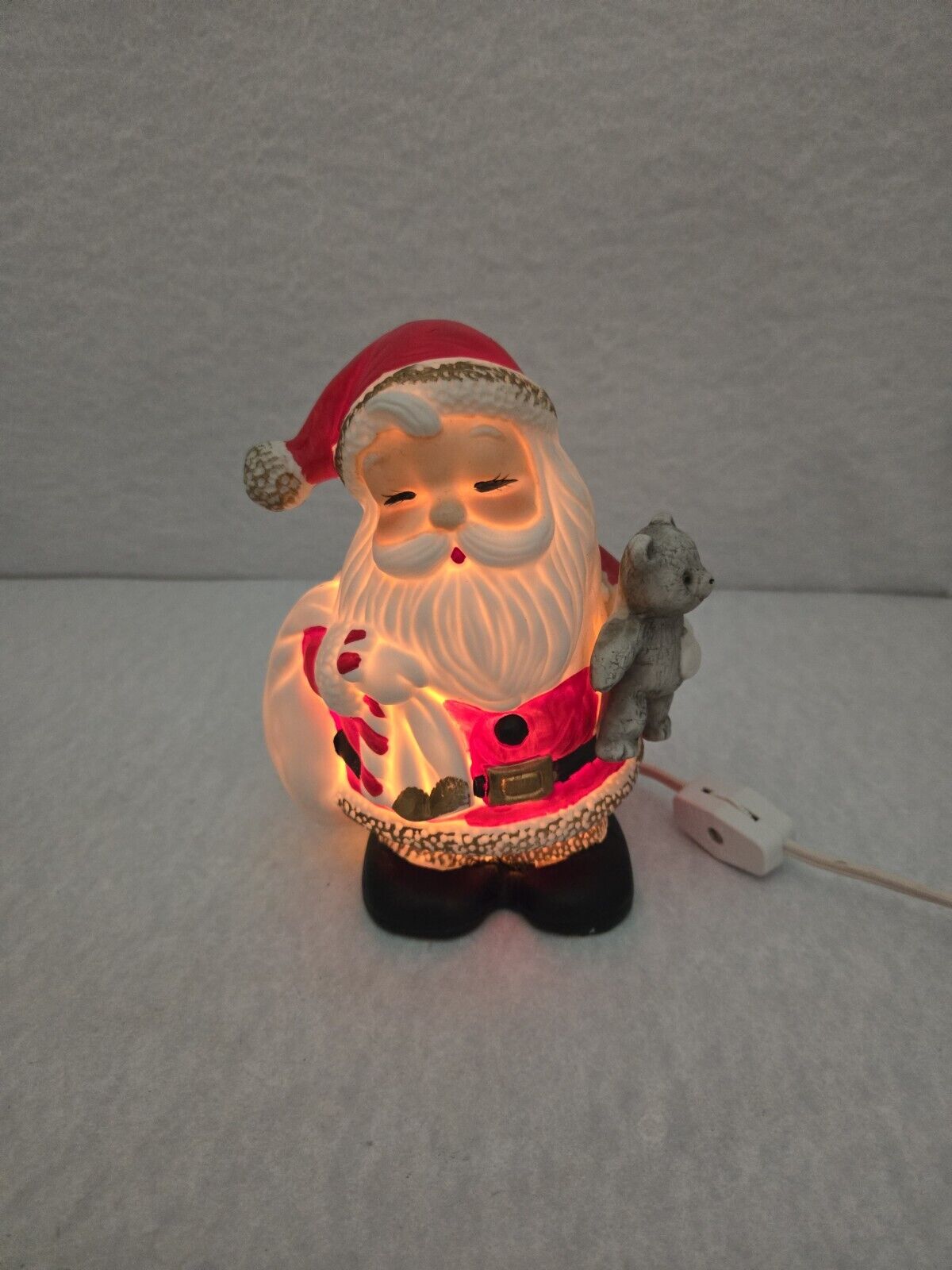 Vintage Santa Claus Ceramic Figurine Lamp 6\