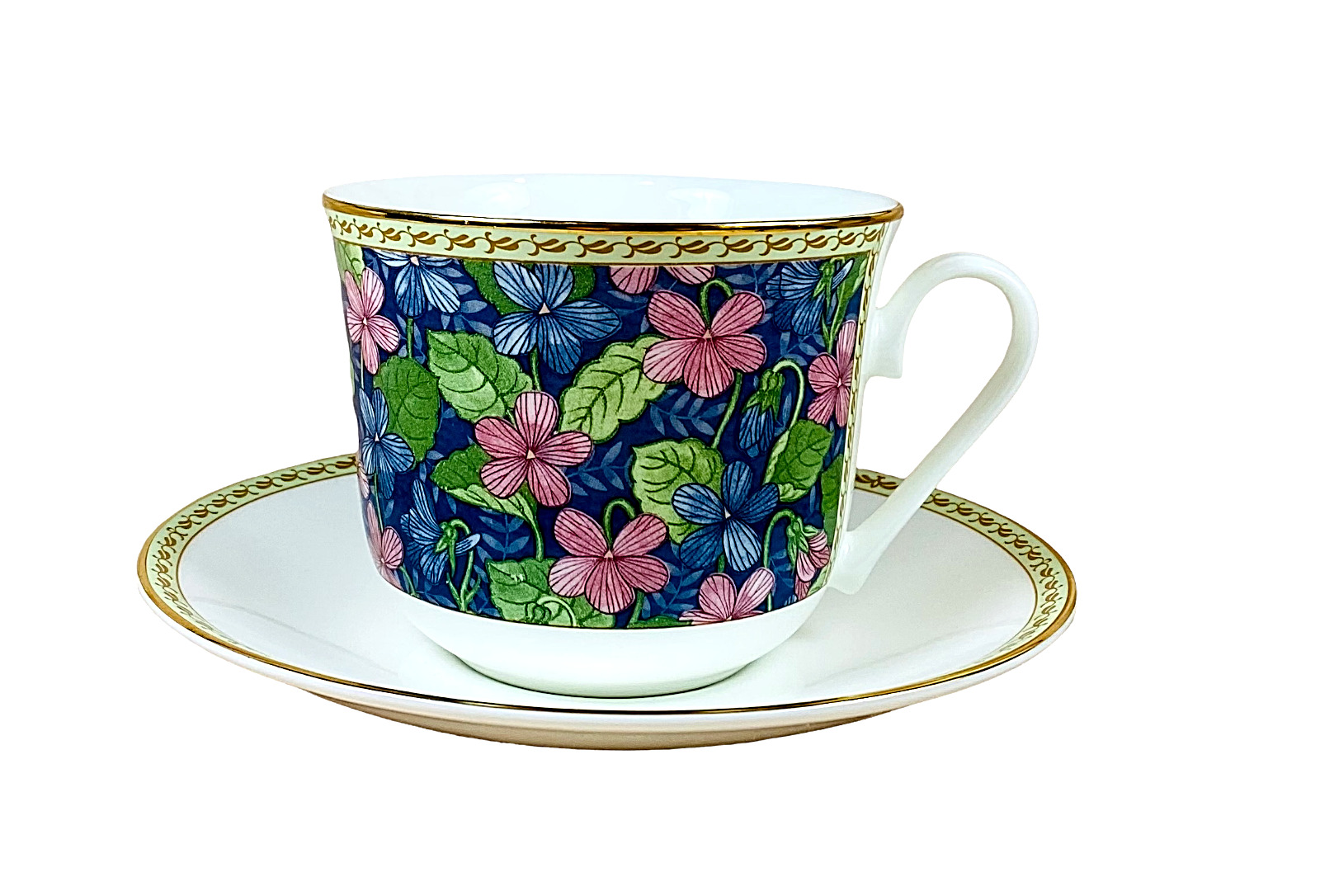 Jumbo Tea Cup Saucer Classic Floral Scents Violets England HOLIDAY GIFT NEW