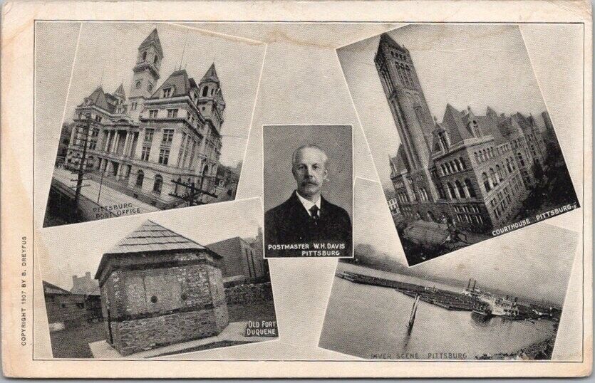 1907 PITTSBURG Pennsylvania Postcard Four Building Views \