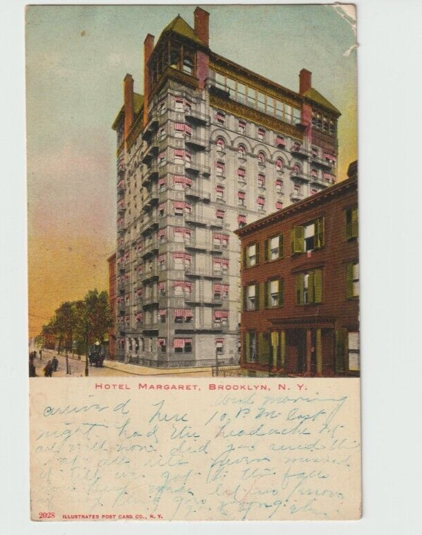 Old Brooklyn Heights NY Hotel~1906 Postcard~UDB~Hotel Margaret